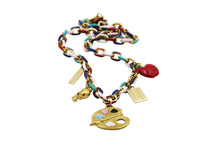 Load image into Gallery viewer, Colorful Teacher Multi Charm Necklace
