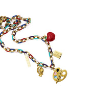 Colorful Teacher Multi Charm Necklace