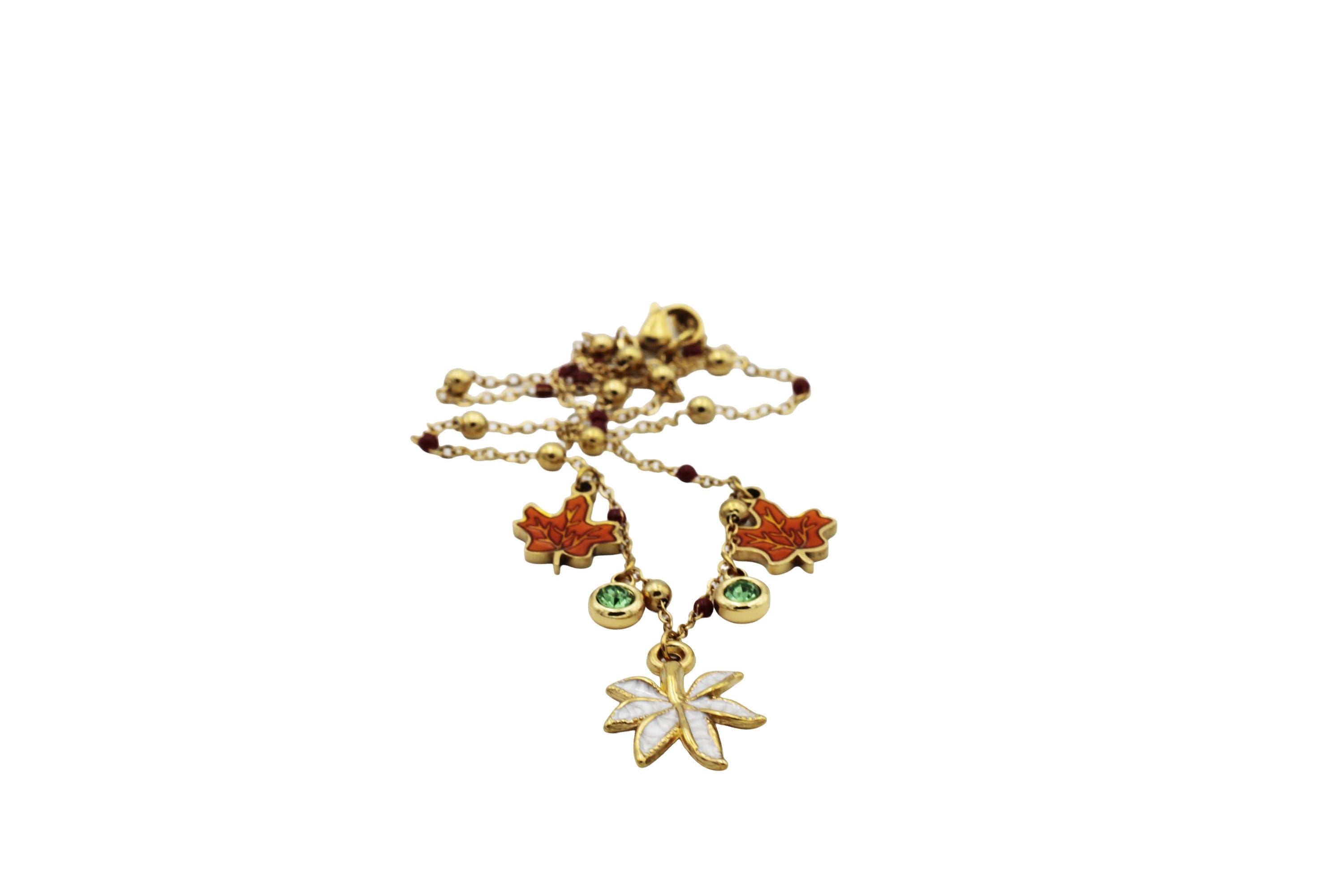 Fall Leaves Multi Charm Necklace