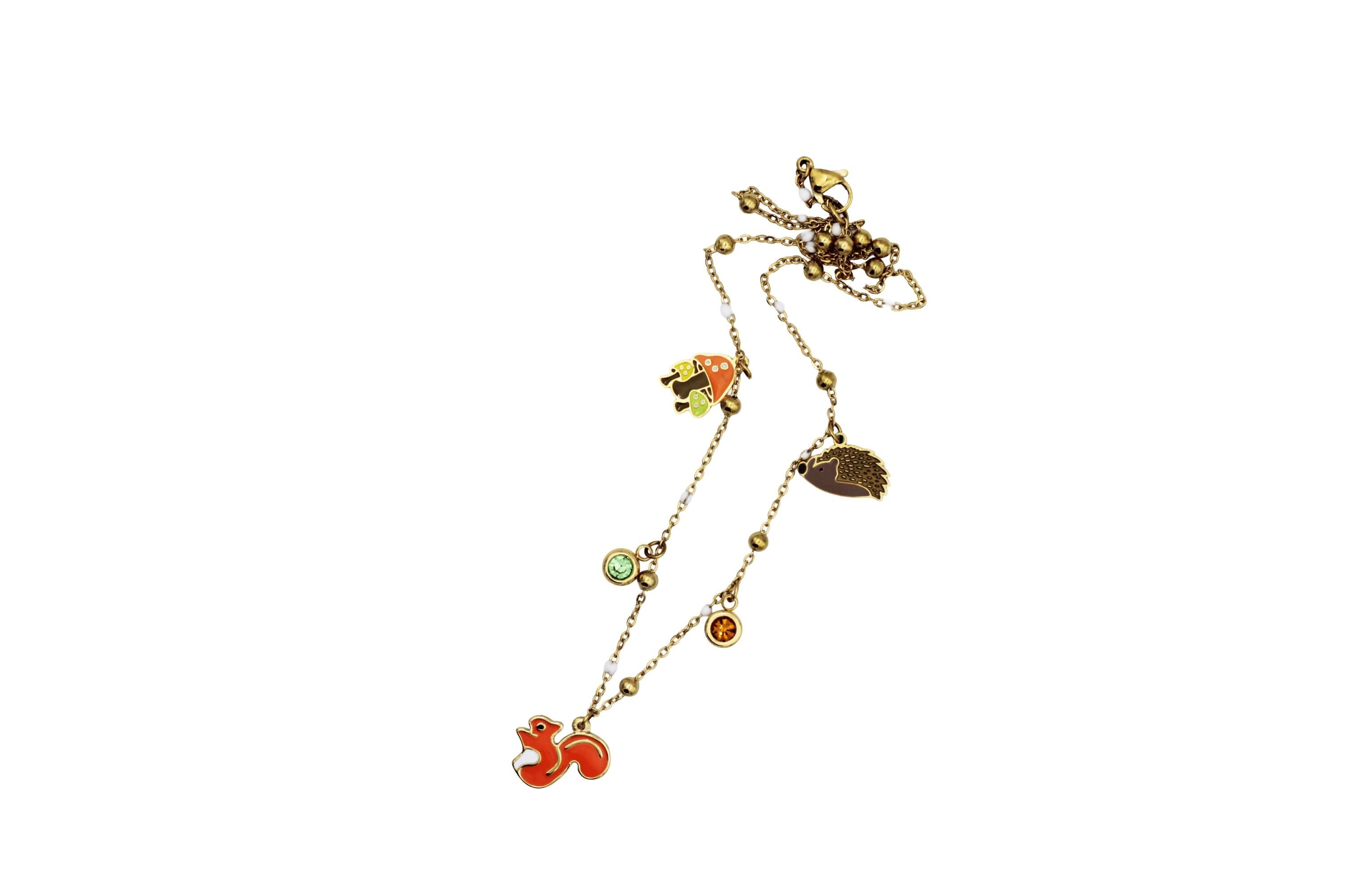 Woodland Animals Multi Charm Necklace