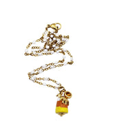 Spider Candy Corn Charm Necklace