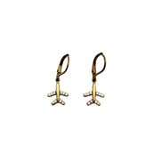Dainty Rhinestone Airplane Earrings