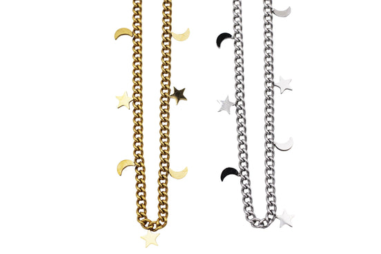 Star & Moon Layering Necklace