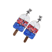 Popsicle Earrings, Popsicle Jewelry, Patriotic Popsicle Earrings, 4th of July Earrings, Summer Earrings, 4th of July Jewelry, Summer Jewelry