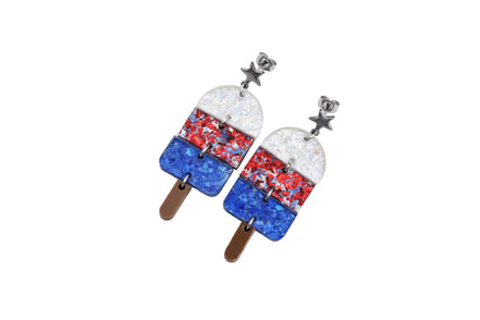 Popsicle Earrings, Popsicle Jewelry, Patriotic Popsicle Earrings, 4th of July Earrings, Summer Earrings, 4th of July Jewelry, Summer Jewelry