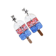 Popsicle Earrings, Popsicle Jewelry, Patriotic Popsicle Earrings, 4th of July Earrings, Summer Earrings, 4th of July Jewelry, Summer Jewelry