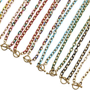 Chunky Enamel Chain Toggle Necklace