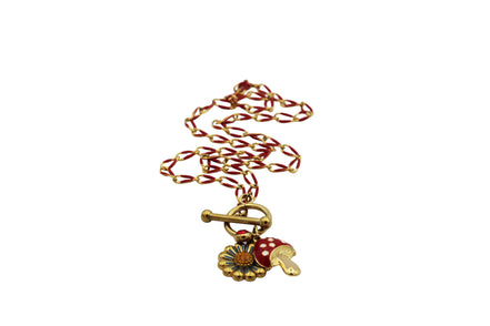 Mushroom & Flower Charm Necklace