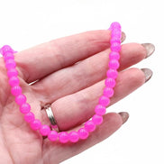 Bright Pink Beaded Necklace