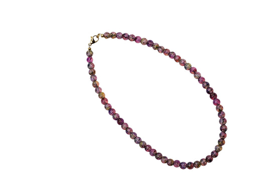 Purple Marbled Bead Necklace