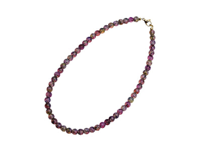 Purple Marbled Bead Necklace