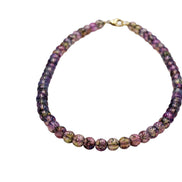 Purple Marbled Bead Necklace