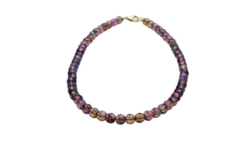 Purple Marbled Bead Necklace