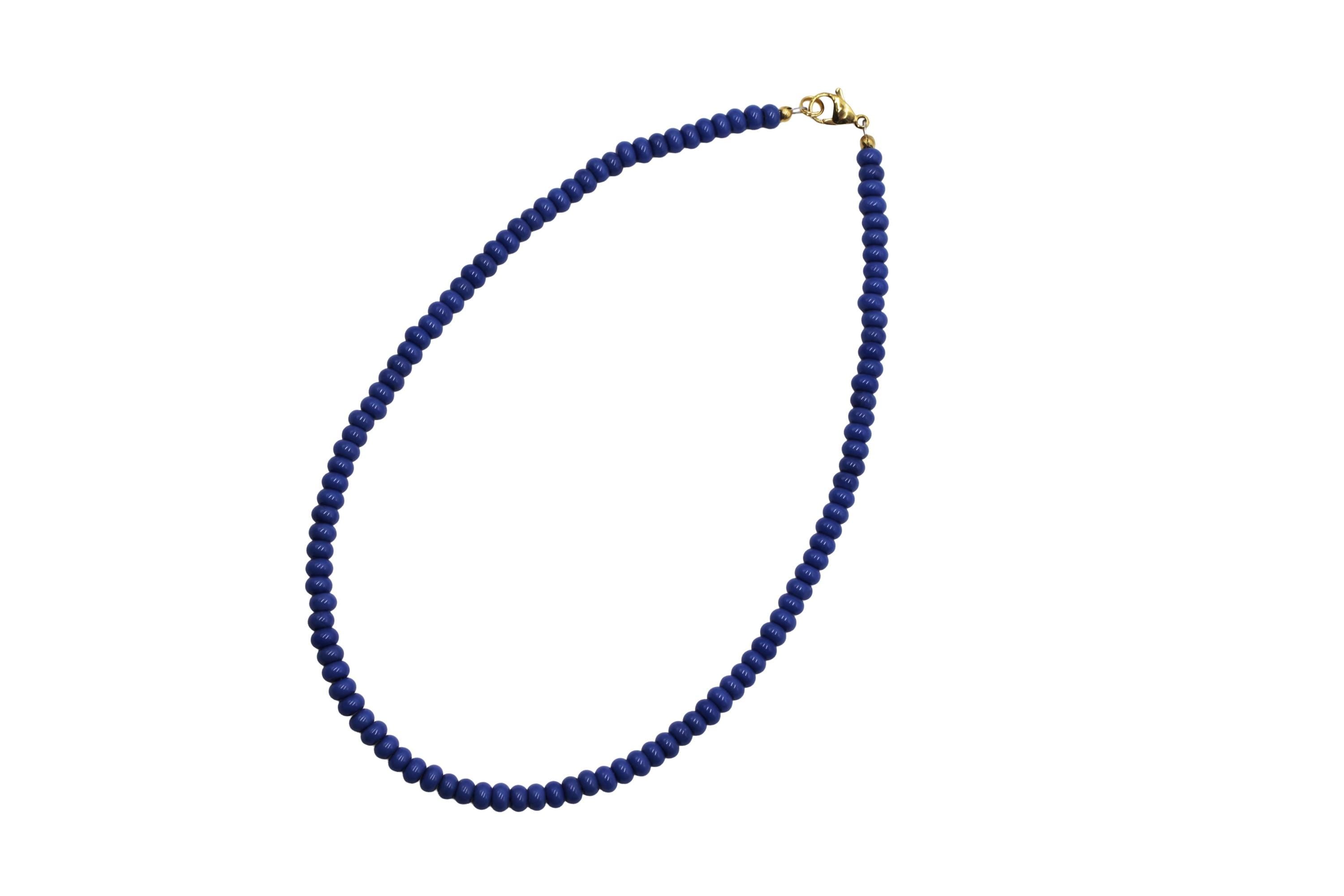 Blue Rondelle Bead Necklace