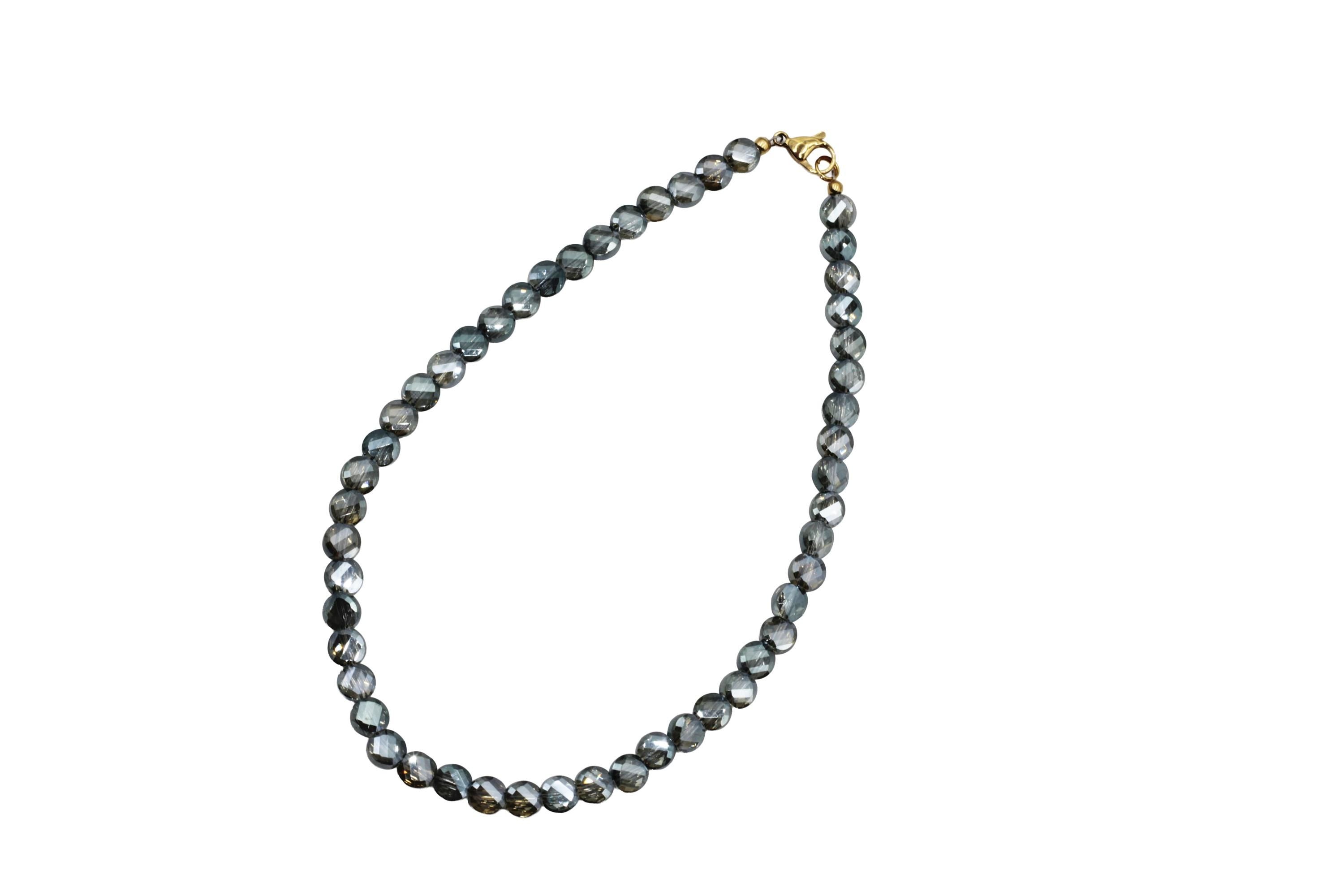 Olive Green Faceted Bead Necklace