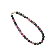 Pink & Green Dyed Agate Bead Necklace