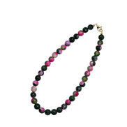 Pink & Green Dyed Agate Bead Necklace