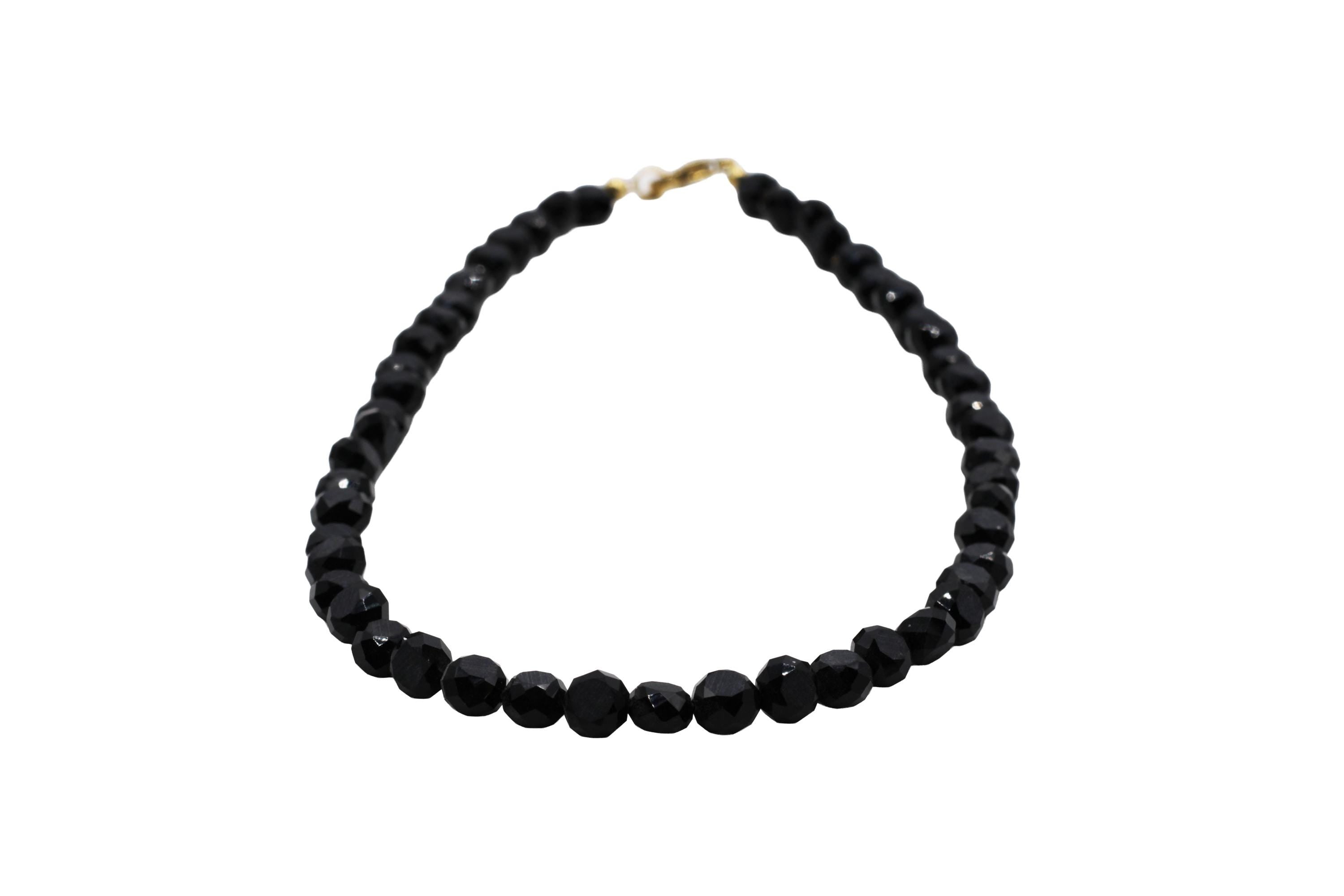 Black Faceted Bead Necklace