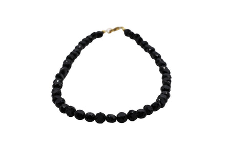 Black Faceted Bead Necklace