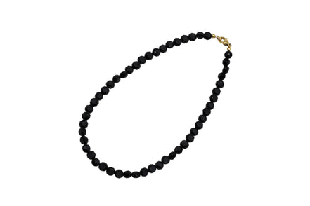 Black Faceted Bead Necklace
