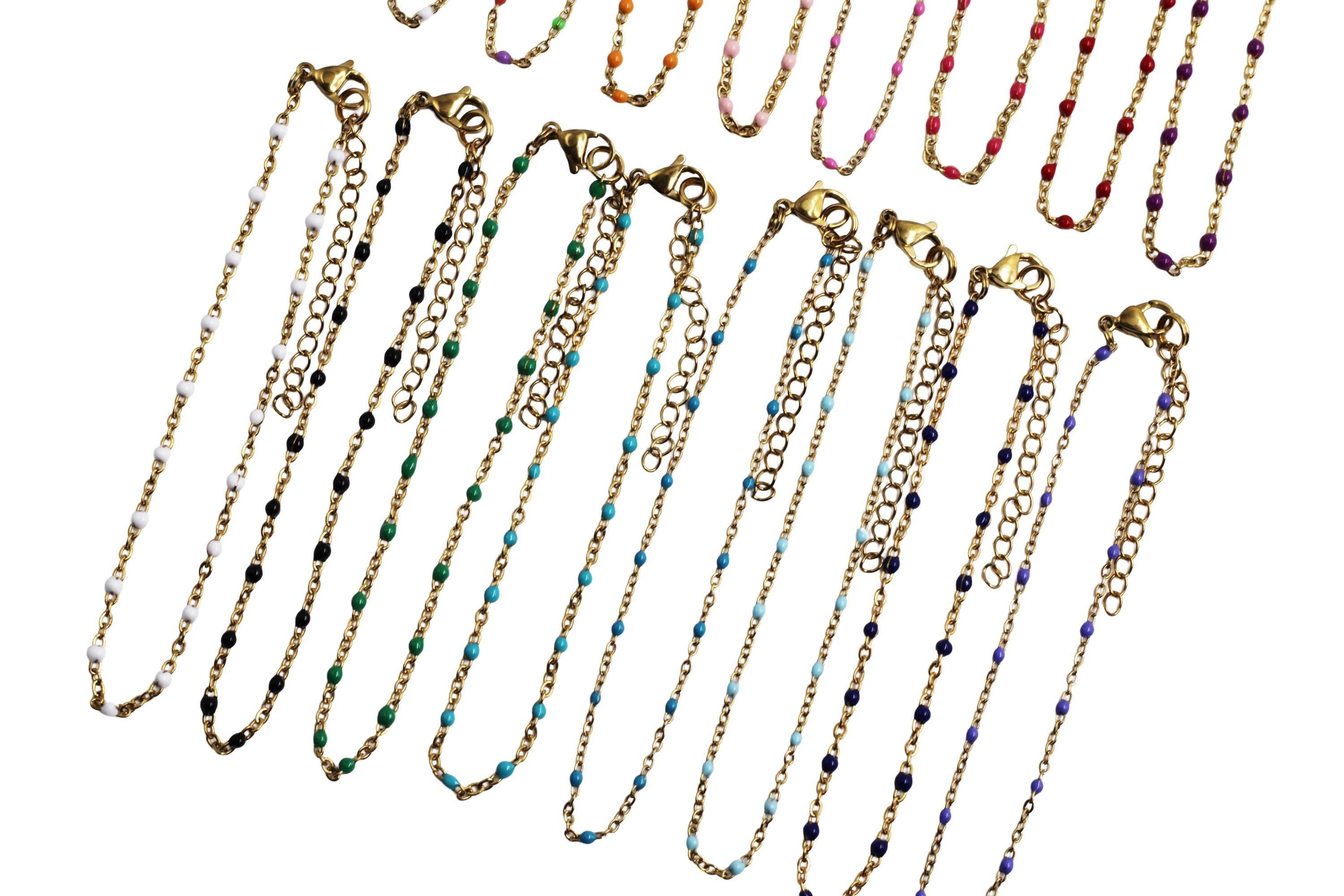 Gold Enamel Anklet