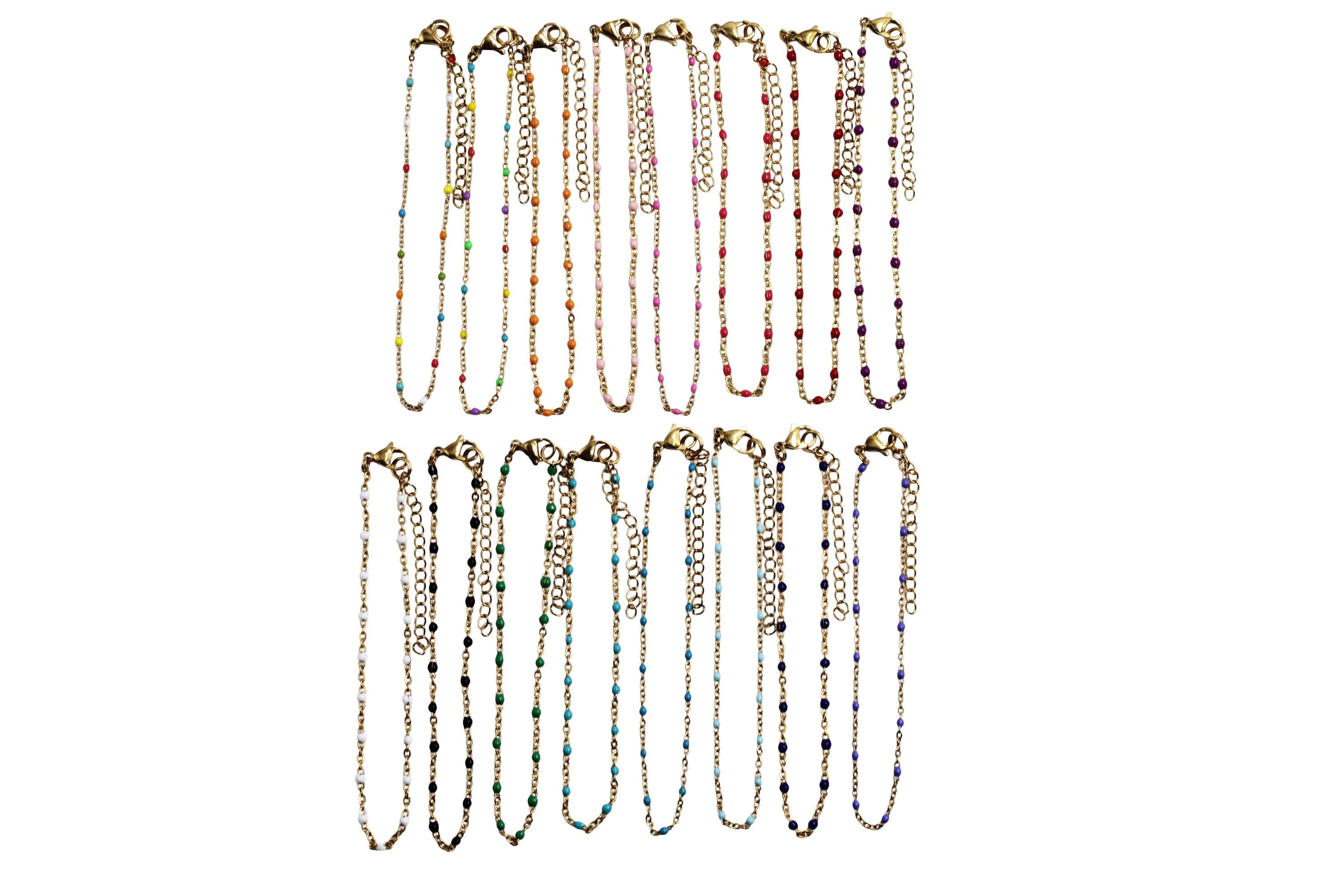 Gold Enamel Anklet
