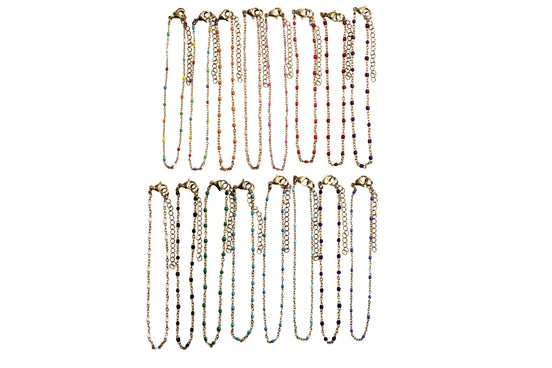 Gold Enamel Anklet
