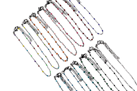 Silver Enamel Anklet