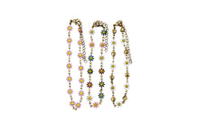 Load image into Gallery viewer, Gold Enamel Flower Bracelet

