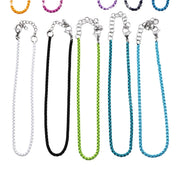 Silver Box Chain Enamel Anklet