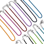 Silver Box Chain Enamel Anklet
