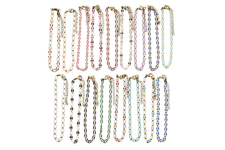 Gold Enamel Oversized Curb Chain Bracelet