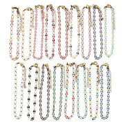 Gold Enamel Oversized Curb Chain Anklet