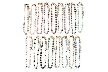 Gold Enamel Oversized Curb Chain Anklet
