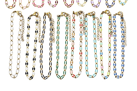 Gold Enamel Oversized Curb Chain Bracelet