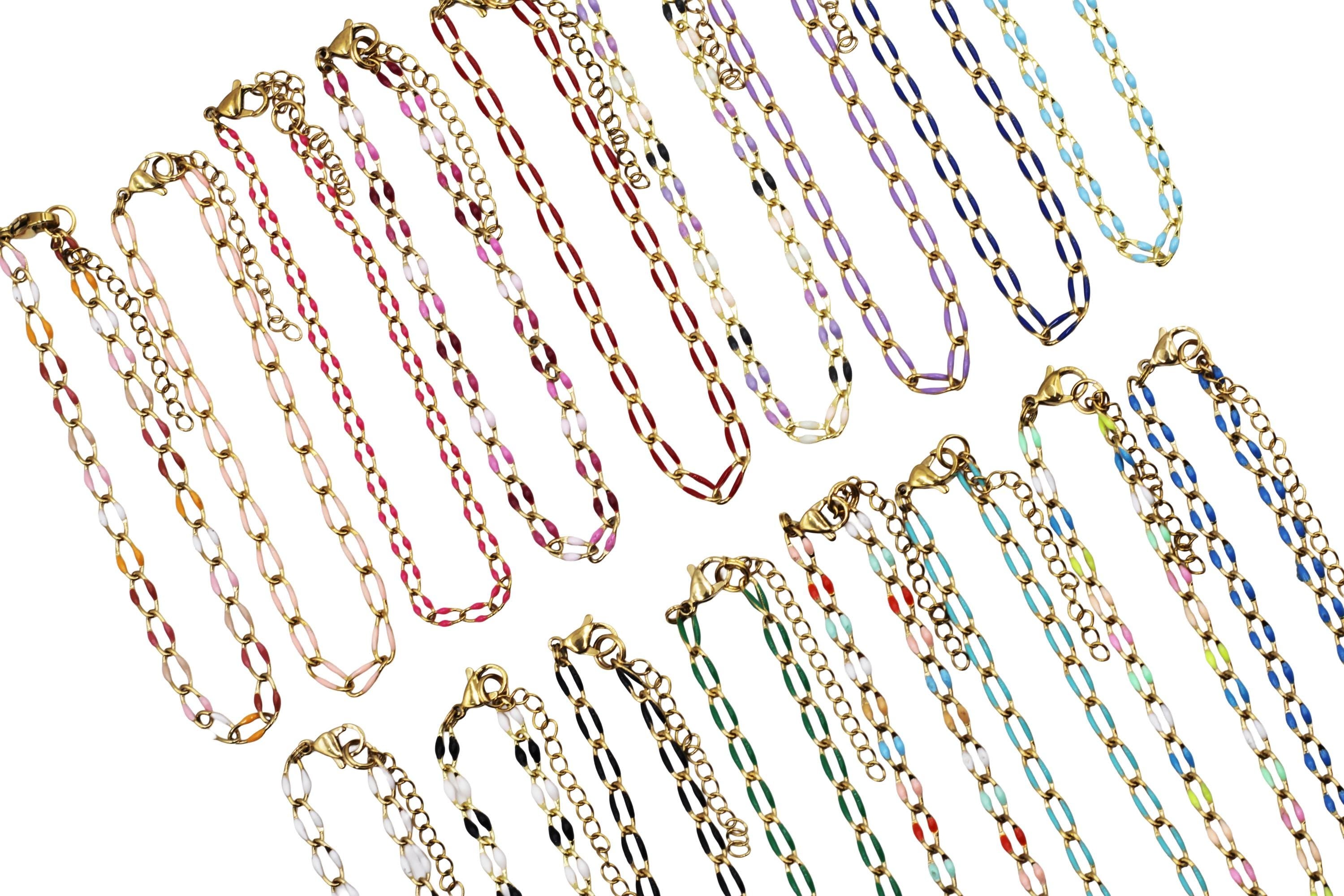 Gold Enamel Oversized Curb Chain Bracelet