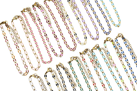 Gold Enamel Oversized Curb Chain Bracelet