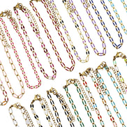 Gold Enamel Oversized Curb Chain Anklet