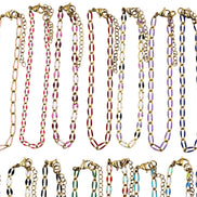 Gold Enamel Oversized Curb Chain Anklet