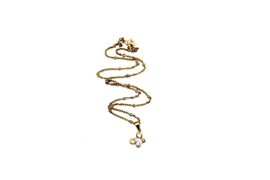Gold Butterfly Rhinestone Necklace