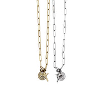 Cross & Rhinestone Charm Necklace