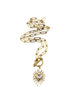 Gold Spikey Heart Rhinestone Toggle Necklace