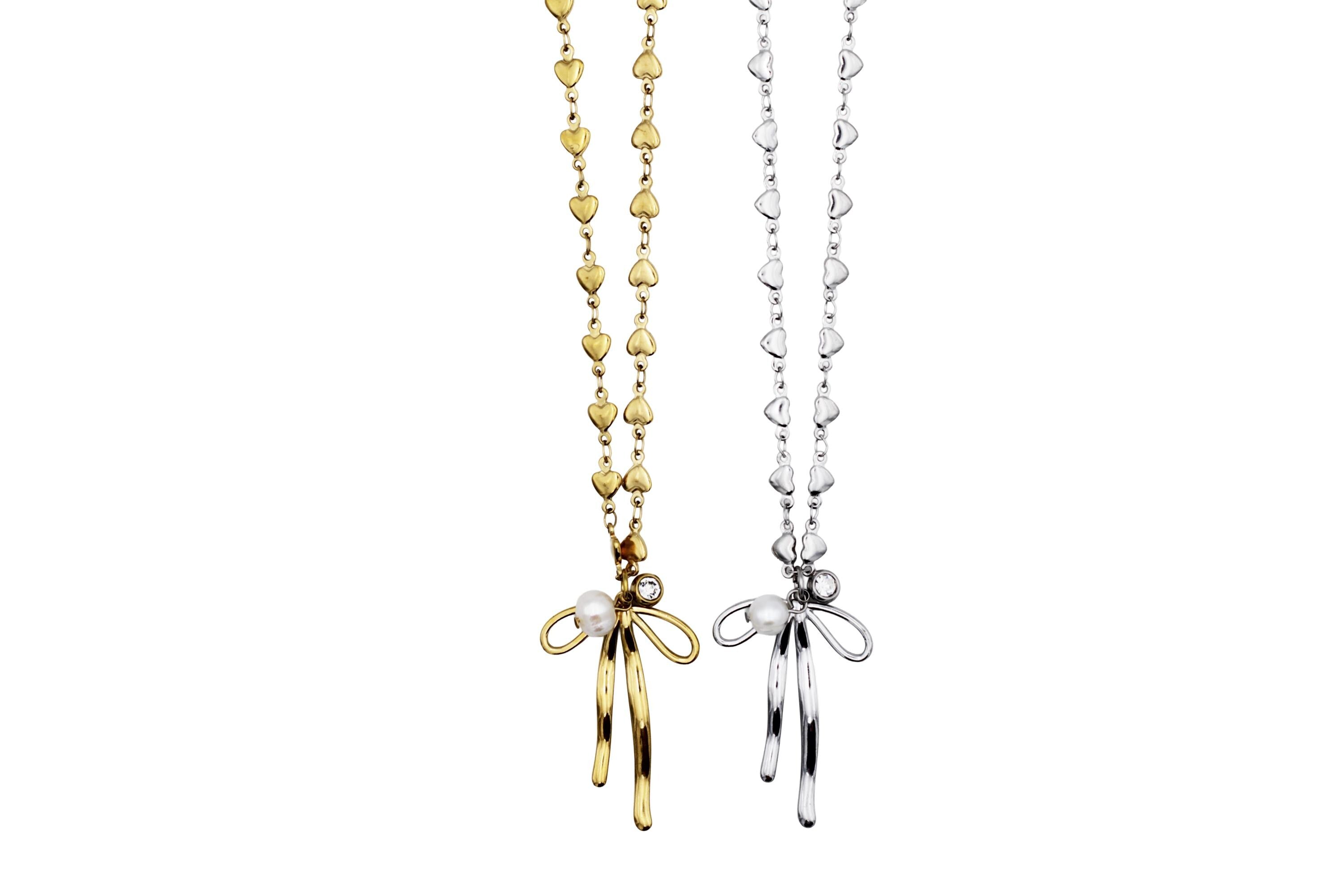 Bow Cluster Charm Necklace