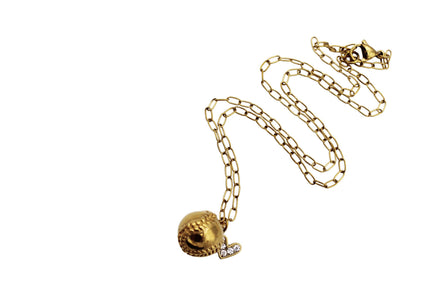 Gold Baseball Softball Charm Necklace
