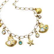 Mermaid Sea Shell Multi Charm Necklace