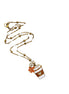 Coffee & Leaf Charm Necklace