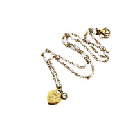 N Heart Lock Charm Necklace