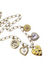 Gold & White Heart Multi Charm Necklace