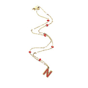 Red Enamel N Necklace