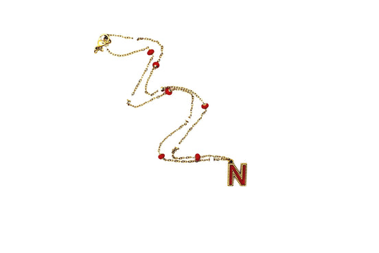 Red Enamel N Necklace